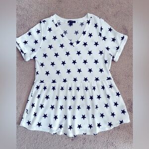 Soft knit smocked t shirt